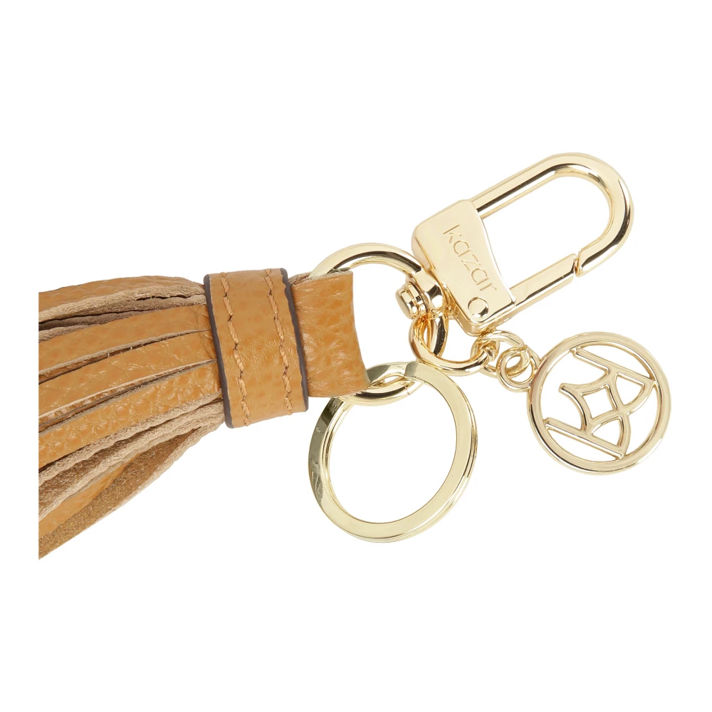 Kazar Lichtbruine sleutelhanger met kwastjes en monogram Brown Dames