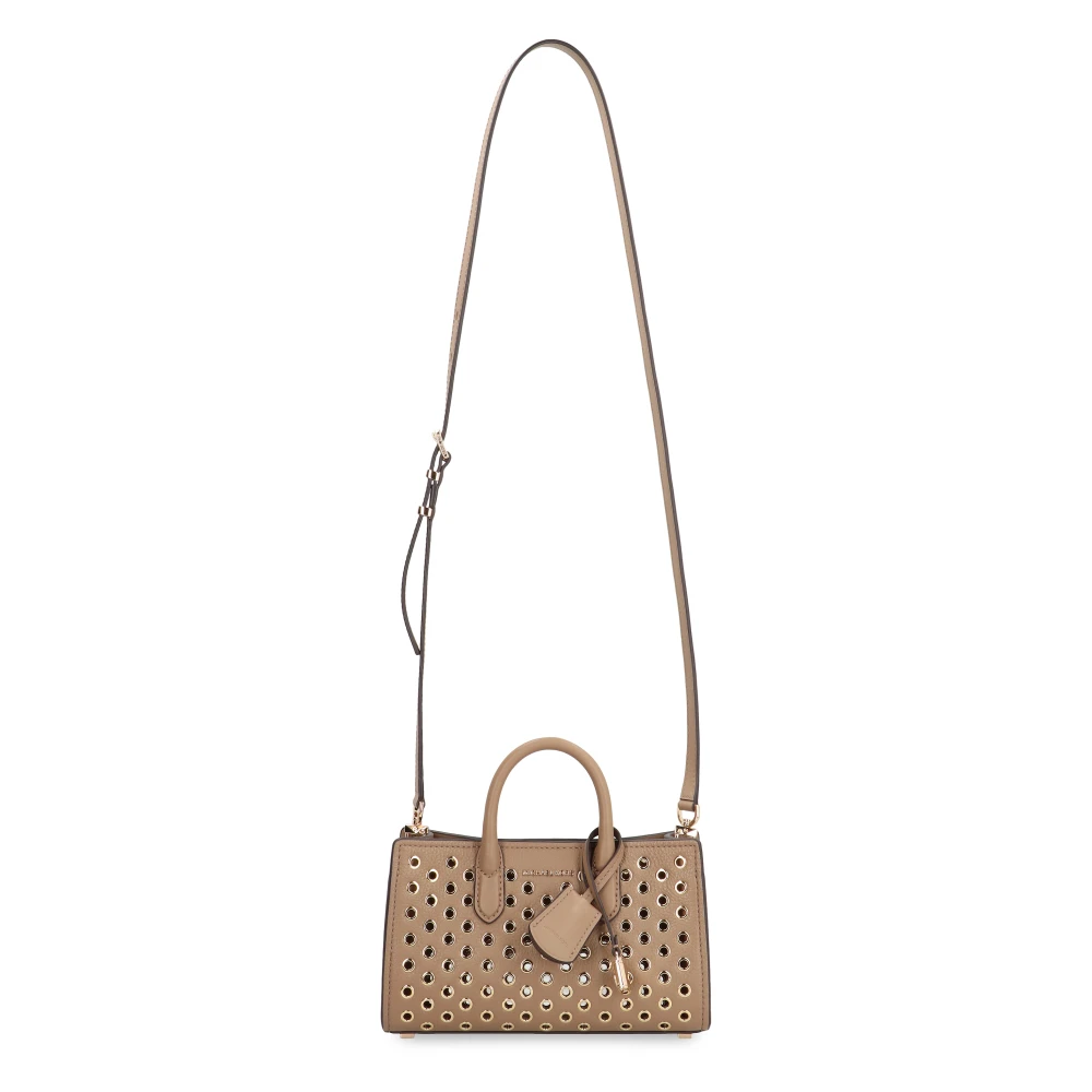 Michael Kors Leren handtas met metalen oogjes Beige Dames
