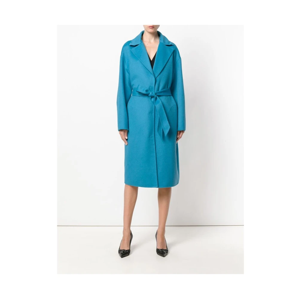 Versace Turquoise Bontgevoerde Jas Blue Dames