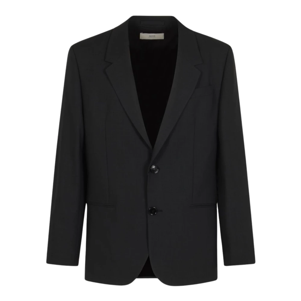 Ami Paris Men's Gray Blazers, S, Wool Blazer