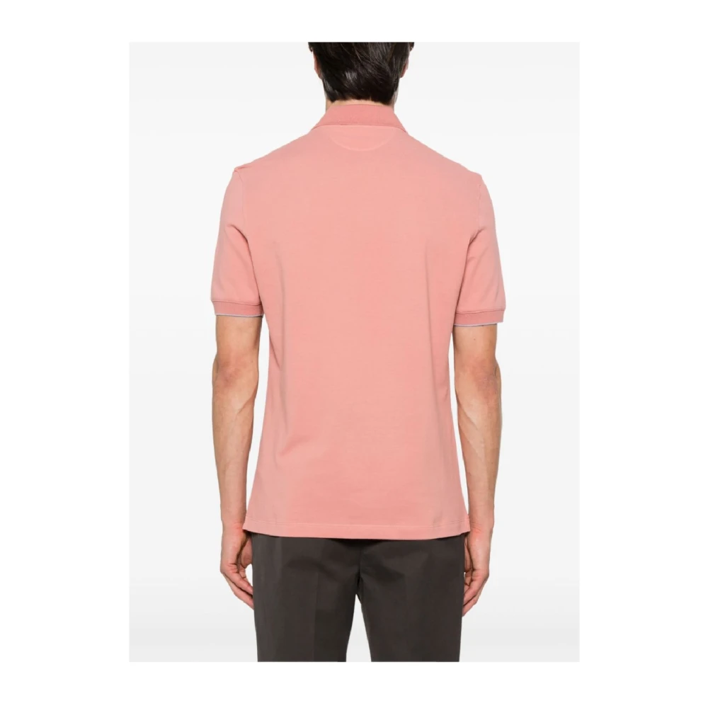 BRUNELLO CUCINELLI Stijlvolle Polo Shirt voor Mannen Pink Heren