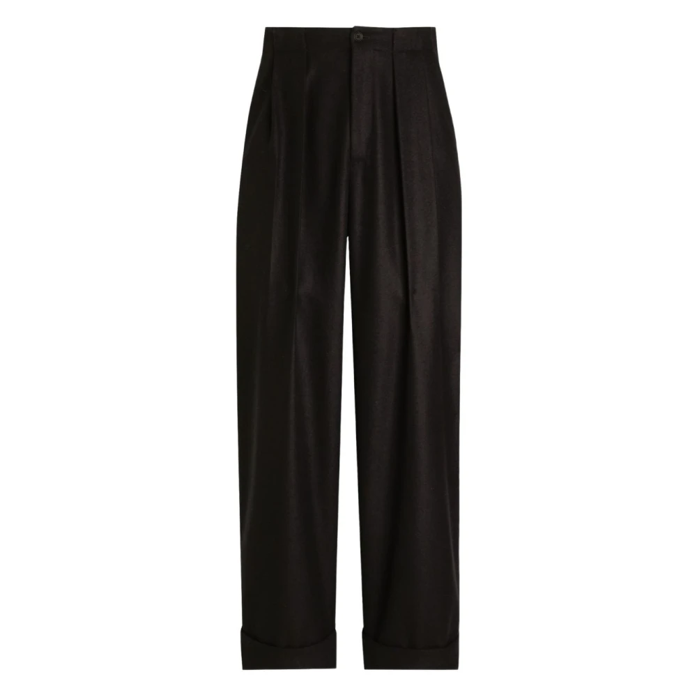 Dolce & Gabbana Men's Black Wool Trousers