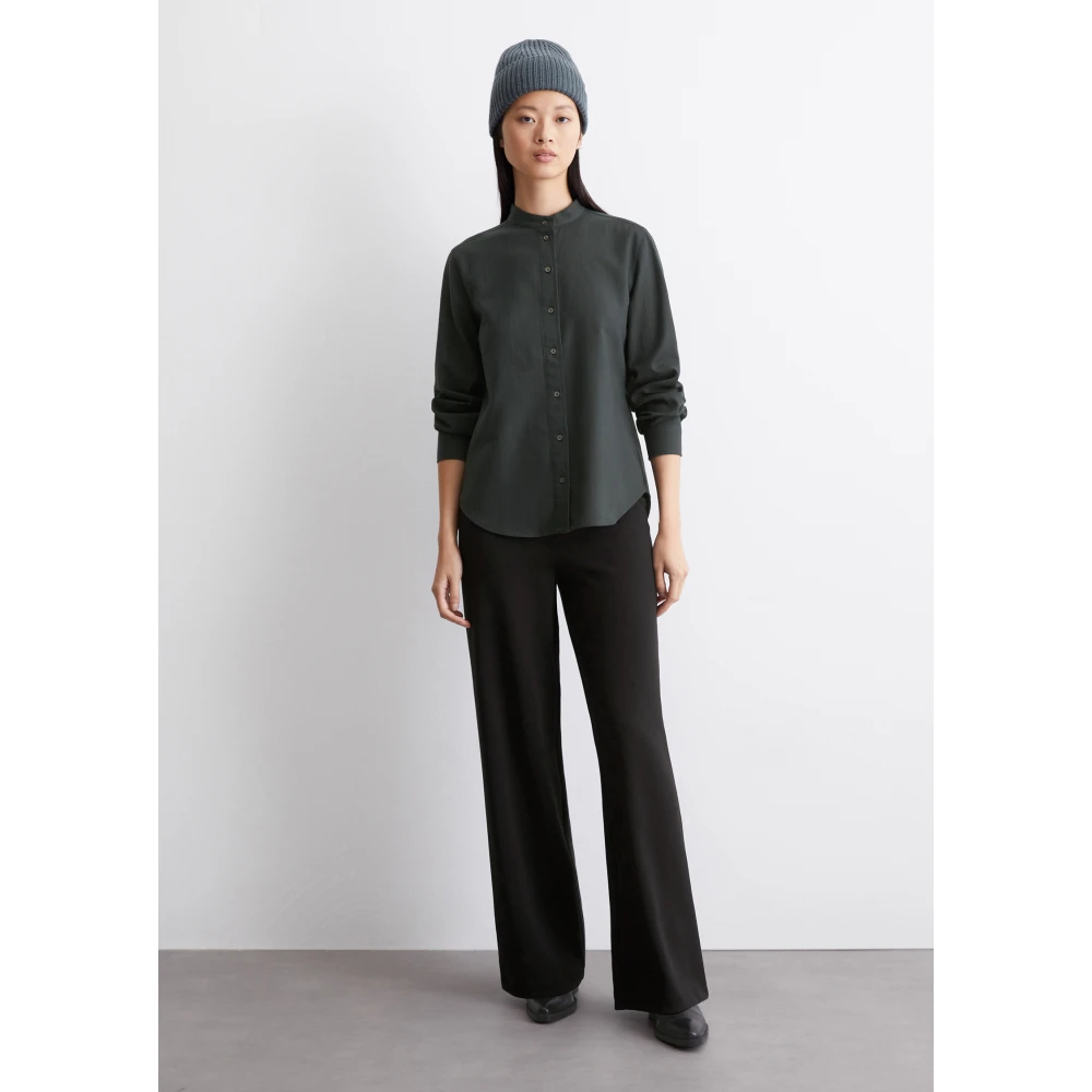 Marc O'Polo Relaxte flanellen blouse met lange mouwen Green Dames