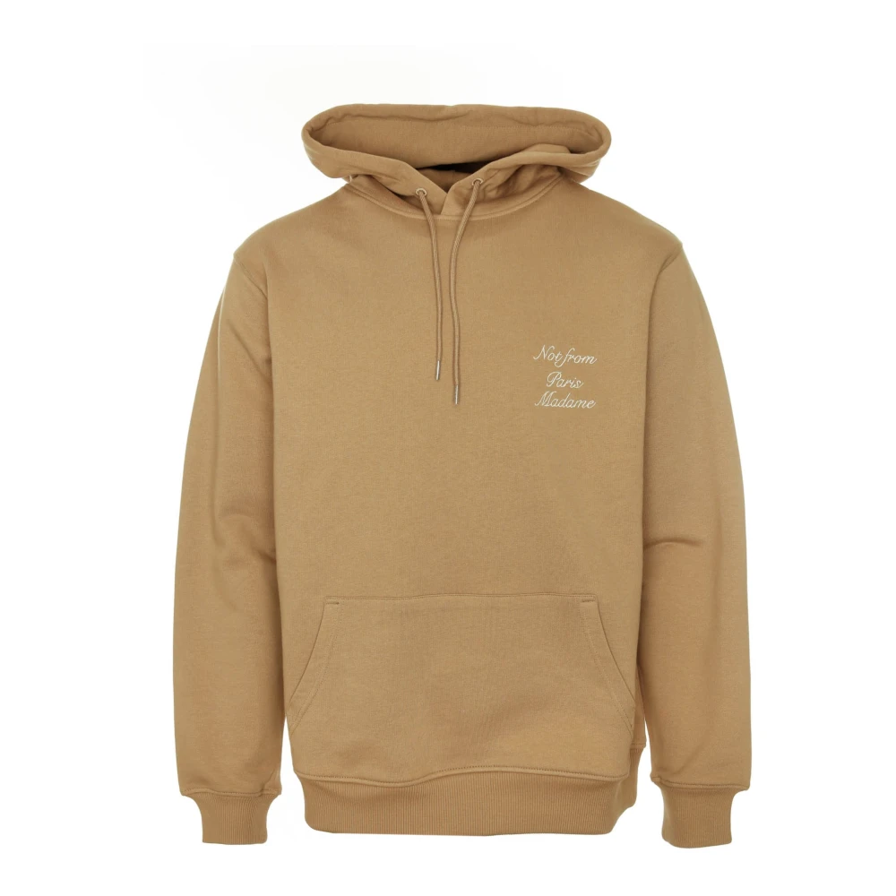 Drole de Monsieur Calligraphy Slogan Hoodie Brown Heren