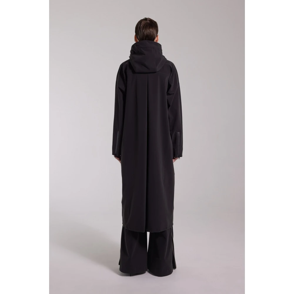 Stutterheim Mat Lang Regenjas met Aqua Guard Rits Black Dames