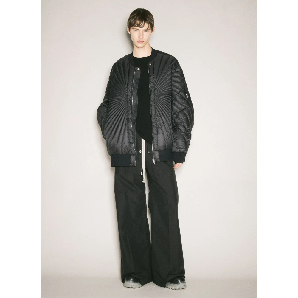 Moncler Trekkoord Cargo Broek Plain Weave Italië Black Heren