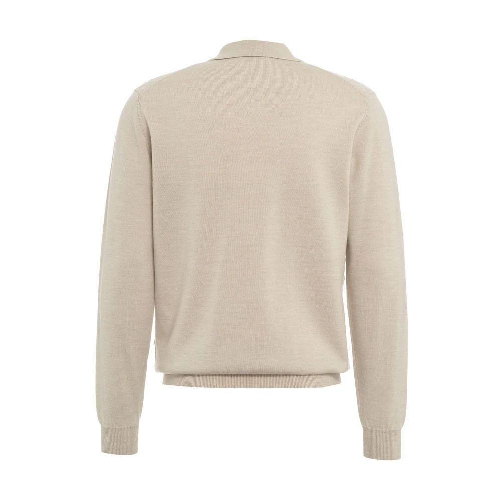 Paolo Pecora Witte Gebreide Kleding voor Mannen Aw24 Beige Heren