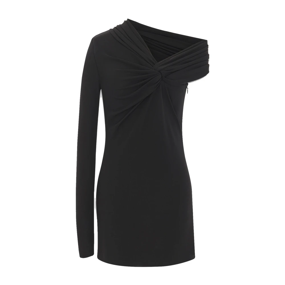 Saint Laurent Asymmetrische Jurk met Één Mouw Black Dames