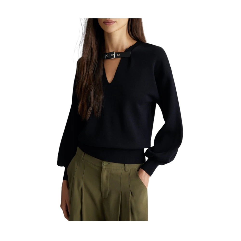Liu Jo Stijlvolle Gebreide Top Black Dames