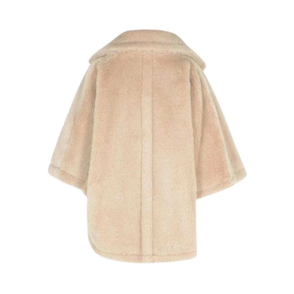 Max Mara Beige Teddy Fabric Cape Jacket Beige Dames