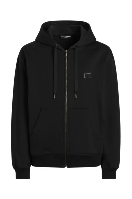 Logo Plate Cotton Hoodie