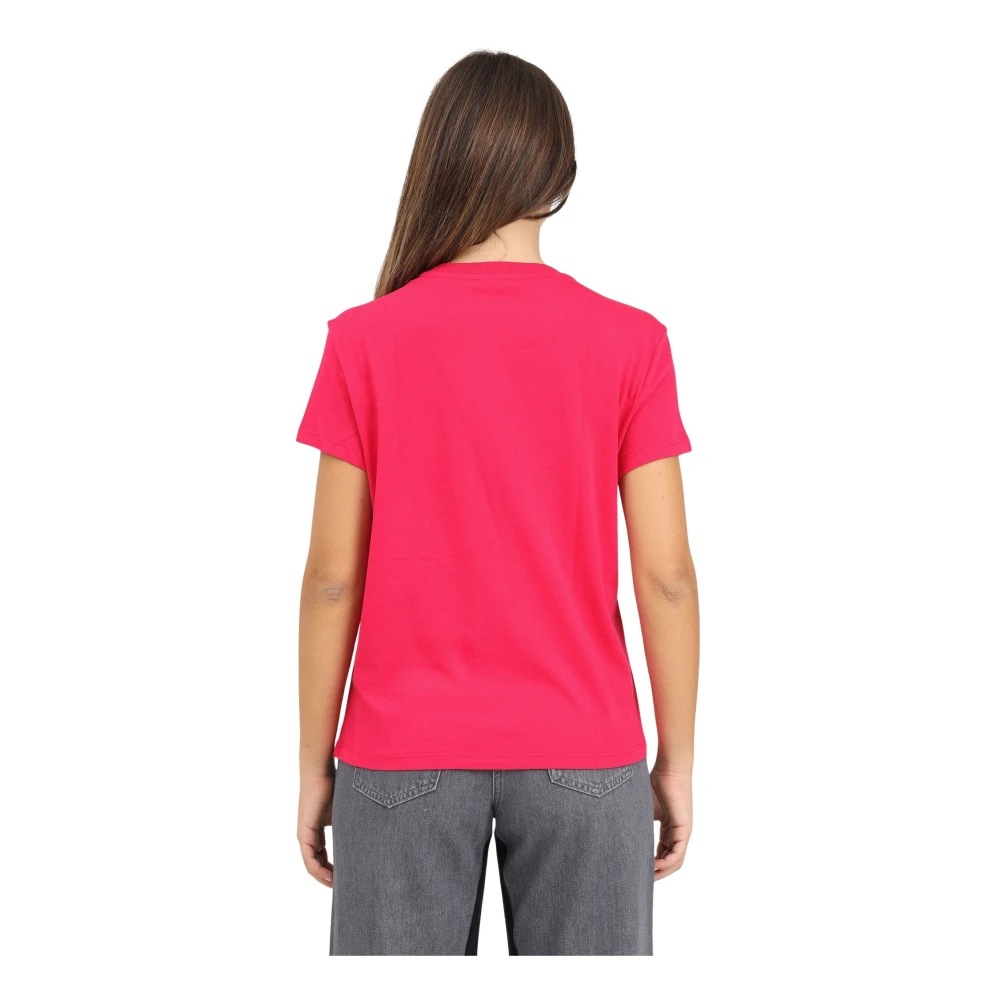 PATRIZIA PEPE Fuchsia Korte Mouw T-shirt Poison Orchid Pink Dames