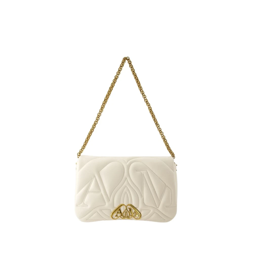 Alexander McQueen Beige Crossbody Väska med Kedja Beige, Dam