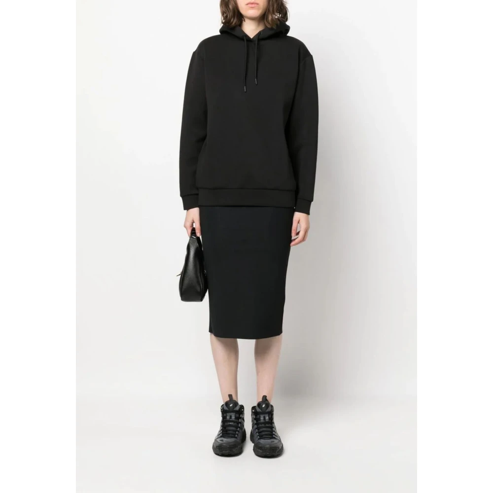 Calvin Klein Minimalistische Logo Scuba Hoodie voor Vrouwen Black Dames