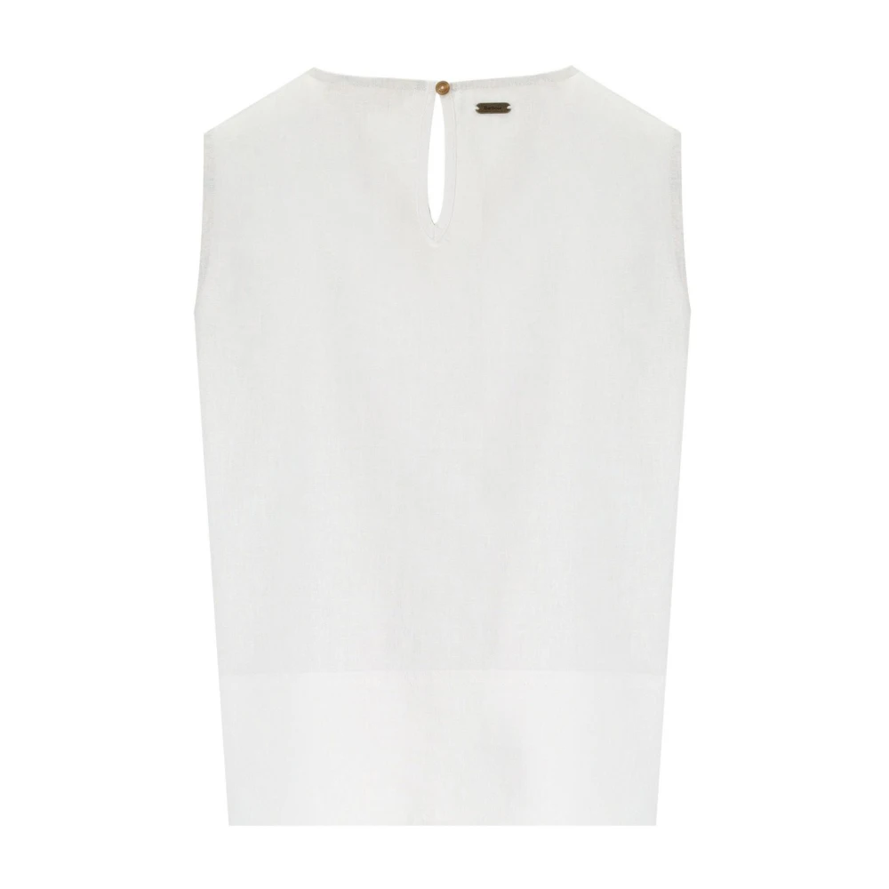 Barbour Mouwloze Top White Dames