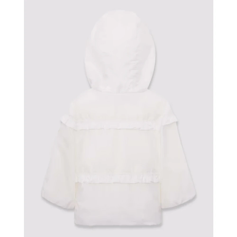 Moncler Witte Nylon Kinderjas met Volants White Unisex