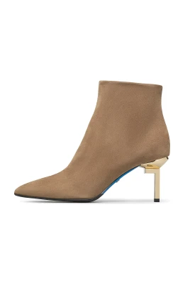 L-Shaped Metal Heel Ankle Boots