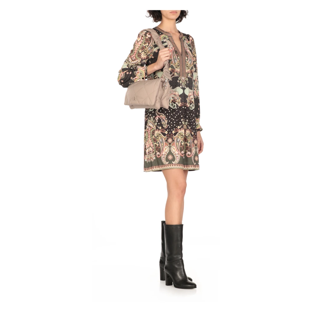 Hale Bob Zwarte Paisley Patroon V-Hals Jurk Multicolor Dames