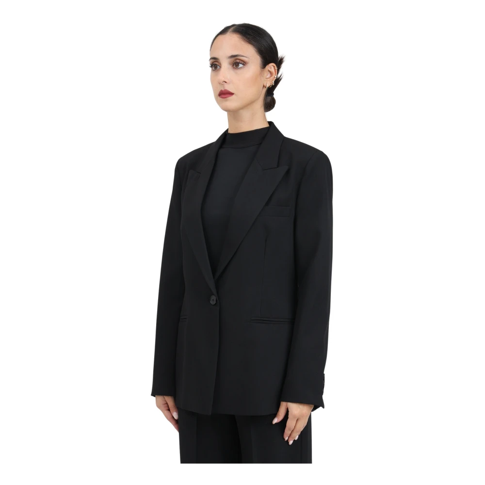 ViCOLO Zwarte single-breasted jas Black Dames