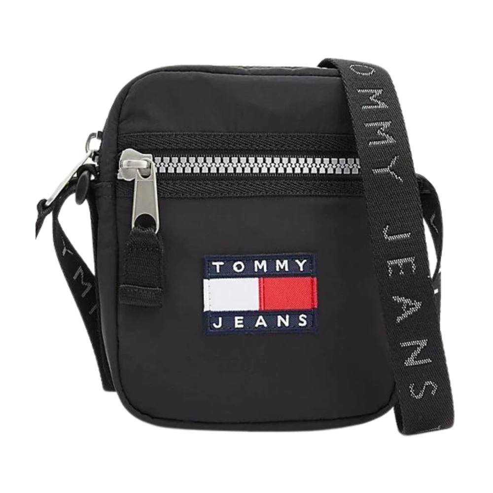 Tommy Jeans Men's Black Heritage Nylon Reporter Bag