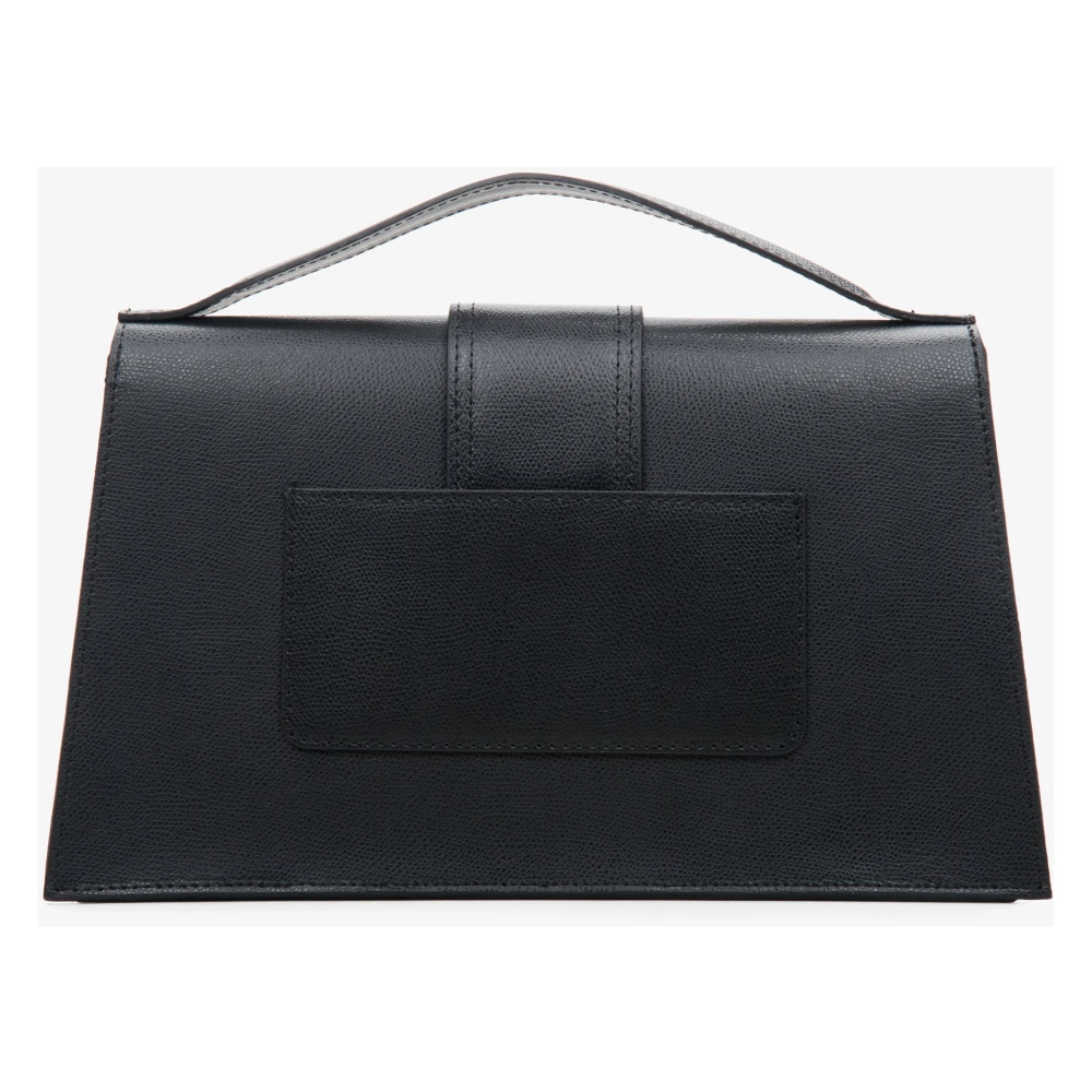 Estro Dames Kleine Zwarte Flap Handtas gemaakt van Echt Italiaans Leer Er00114072 Black Dames