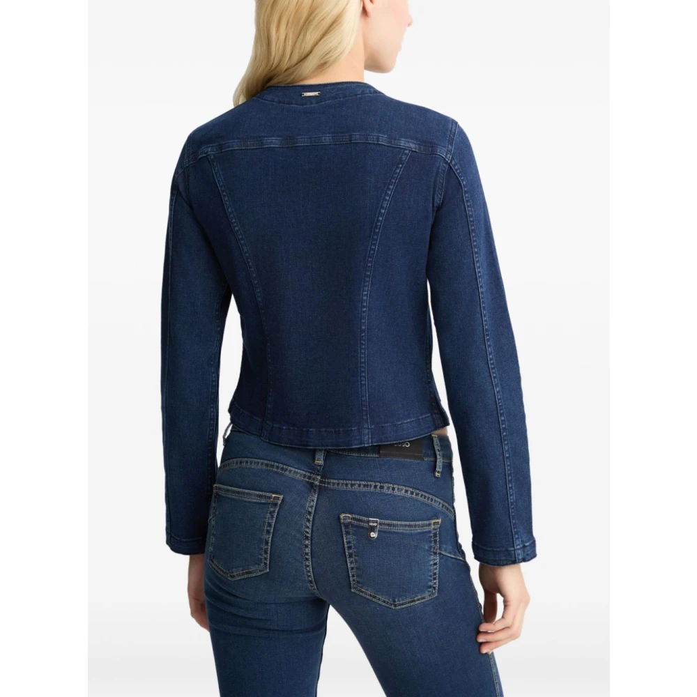 Liu Jo Denim Jack Blauw Knoopsluiting Zakken Blue Dames