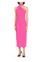 fuchsia-one-sleeve-dress-with-slanted-neckline