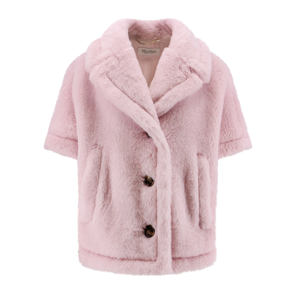 Max Mara Women's Pink Faux Fur & Shearling Jackets, S/M, Alpaca Blend Jacket