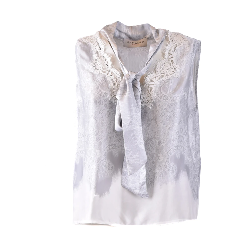 Ermanno Scervino Chique Mouwloze Grijze Blouse Gray Dames