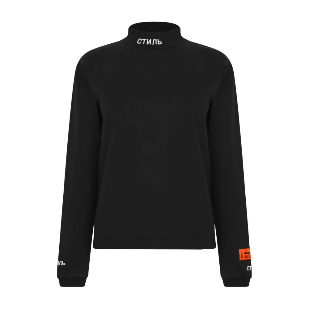 Heron Preston Logo Coltrui Katoenen T-Shirt Zwart Black Dames