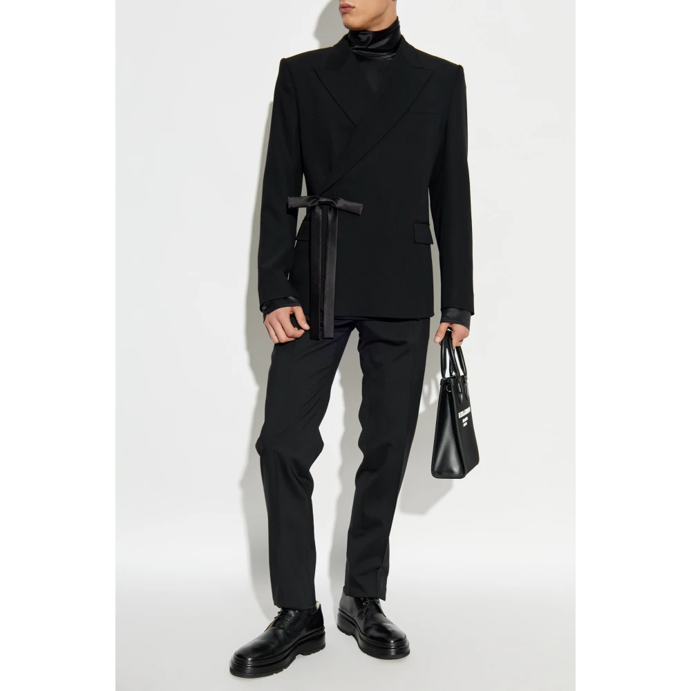 Dolce & Gabbana Wollen Tuxedo Broek Black Heren