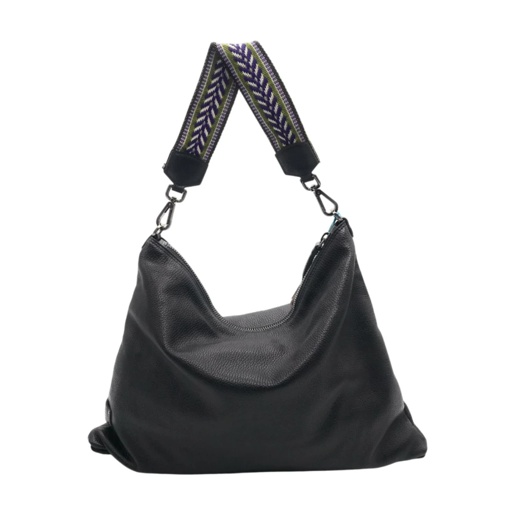 Gabs Leren schoudertas met ritssluiting Black Dames