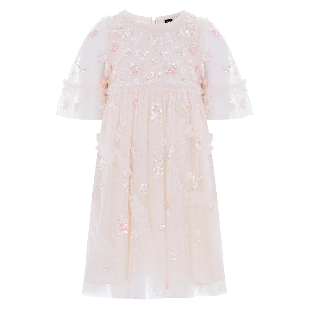 Needle & Thread , Kids Occasion Wear, Unisex, White, 6 Y | 116 Cm, Shimmer Ditsy Short Sleeve Dress