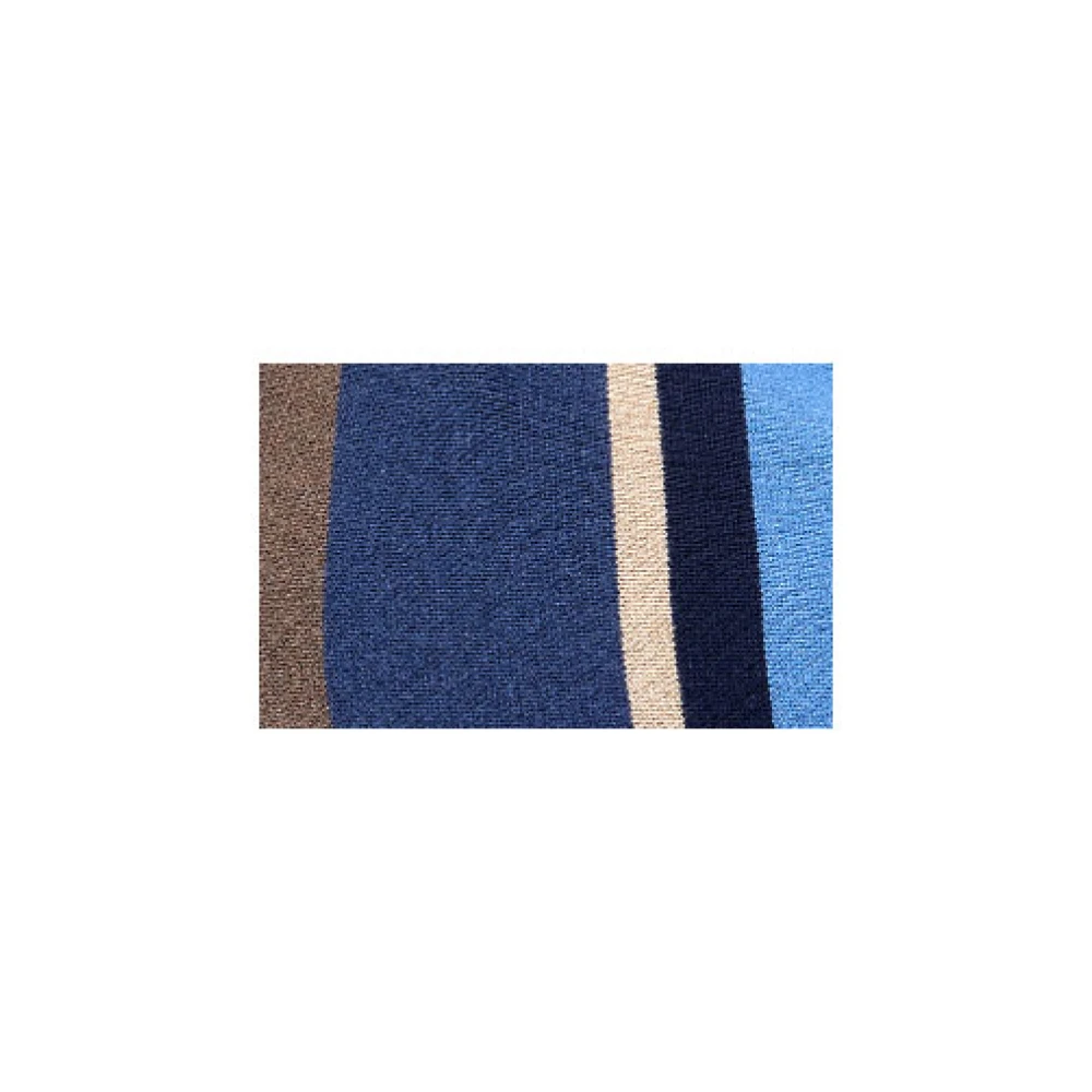 Gallo Blauwe hooggesloten poncho voor dames met veelkleurige strepen Multicolor Dames