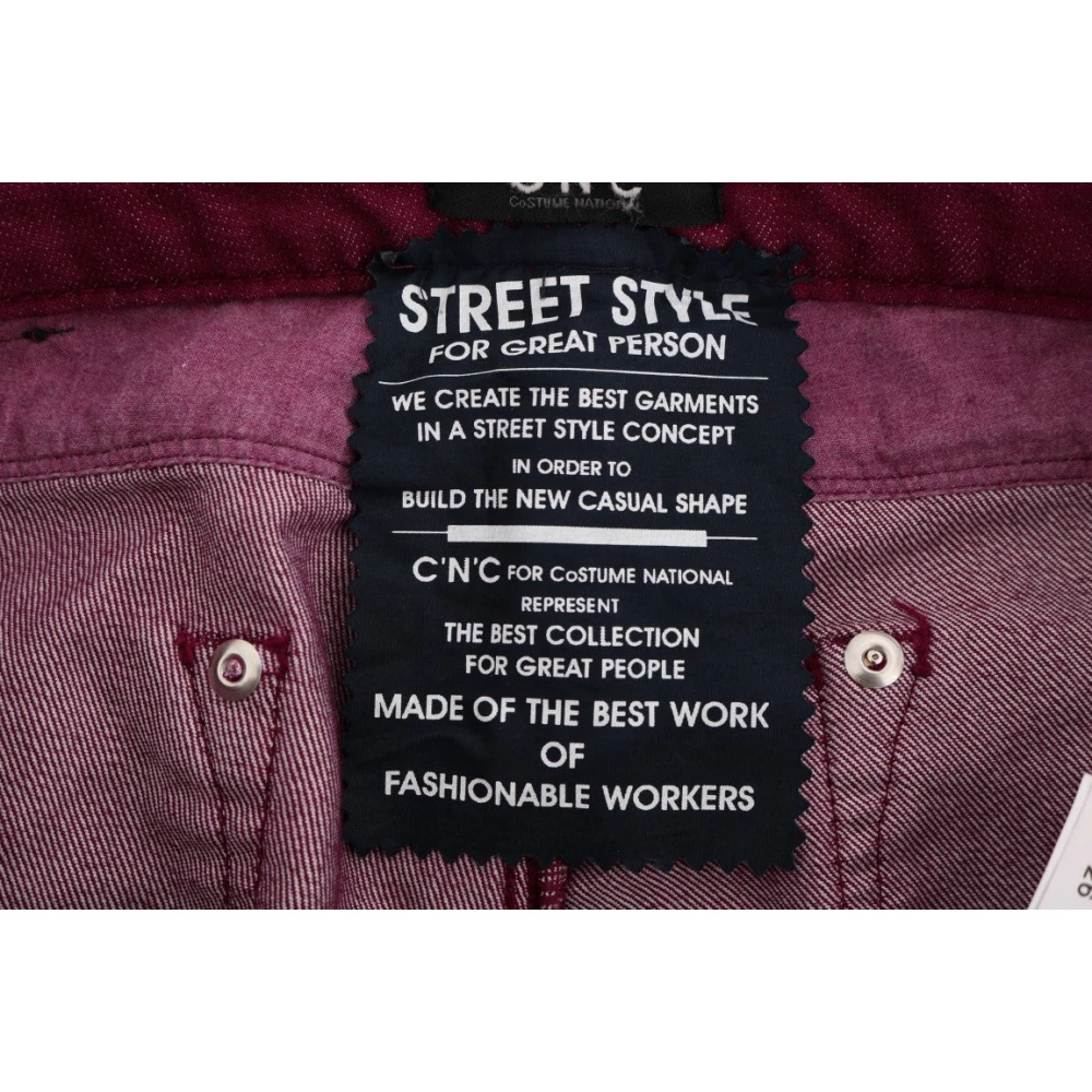 Costume National Rode Straight Fit Luxe Jeans Red Dames