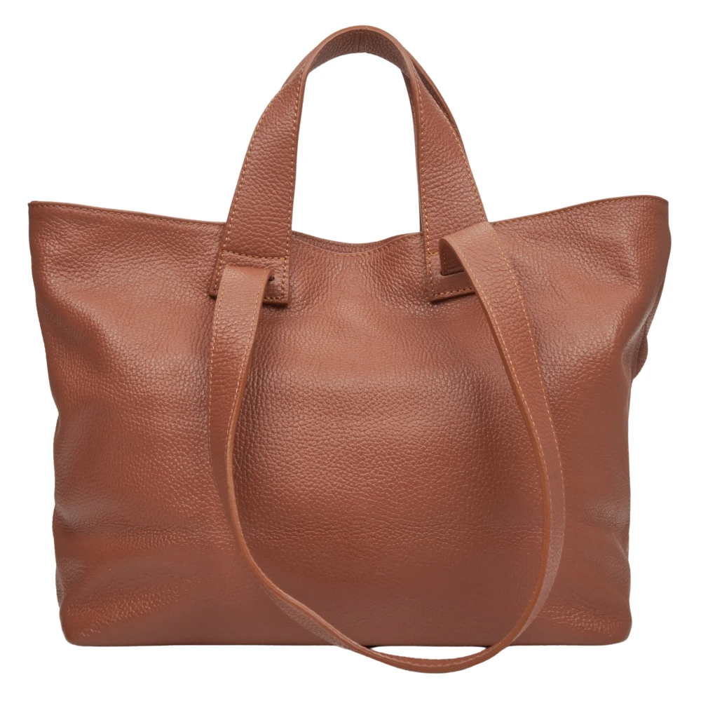 Estro Women's Brown Shopping Bags, One Size, Leather Tote Bag