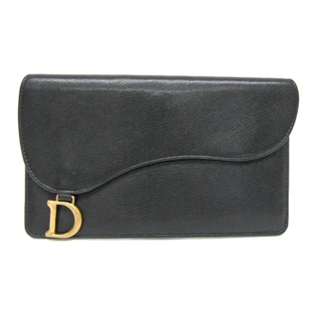 Dior Vintage Pre-owned Leather wallets Black Dames