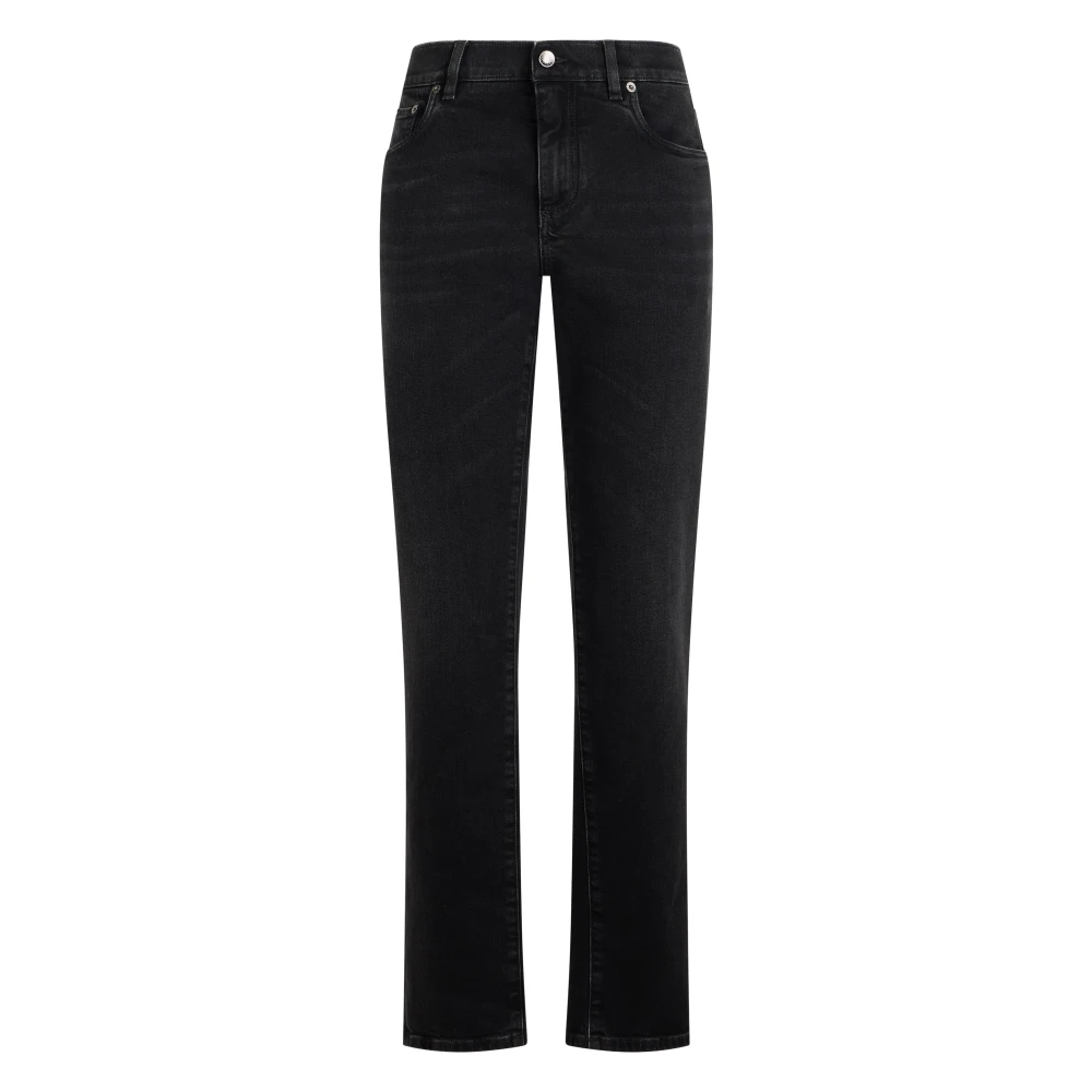 Dolce & Gabbana Straight Fit Jeans, Male, 2XL, Slim-Fit Jeans Black