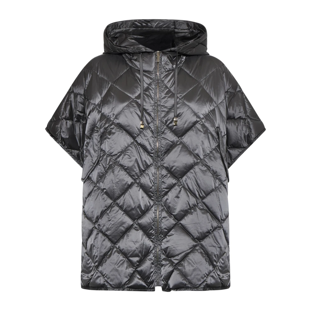 Max Mara Diamant-gequilt Cape Donsjas Gray Dames