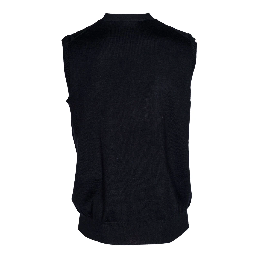 Paolo Pecora Stijlvolle Mouwloze Gebreide Kleding Black Heren
