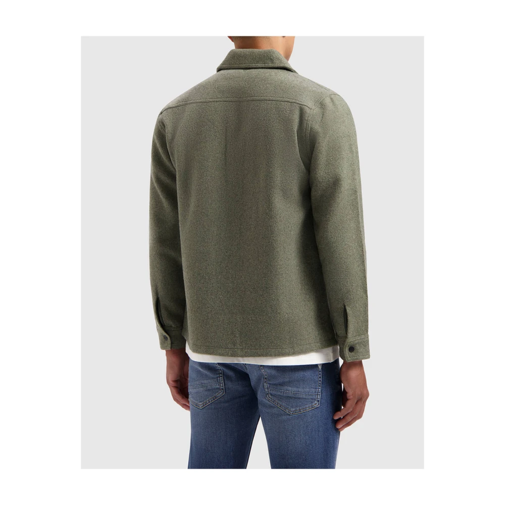 Pure Path Lange Mouw Regular Fit Overhemd Green Heren