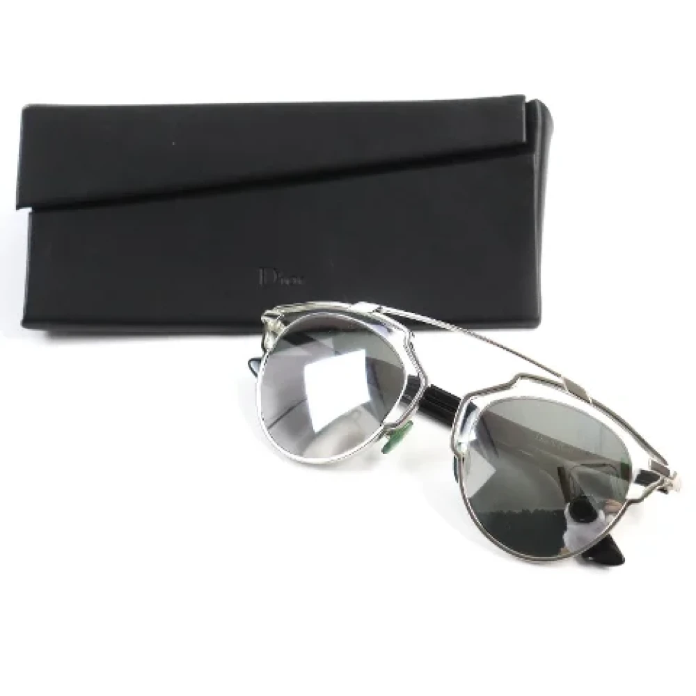 Dior Vintage Pre-owned Metal sunglasses Black Heren