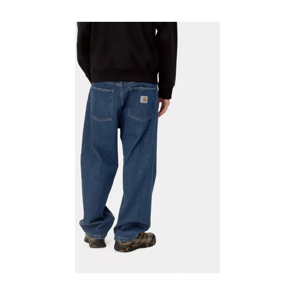 Carhartt WIP Ruimvallende Straight Fit Denim Broek Blauw Blue Dames