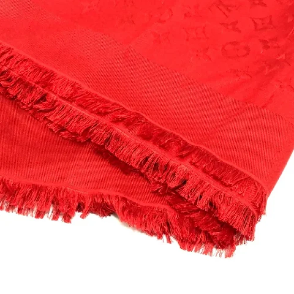 Louis Vuitton Vintage Pre-owned Fabric scarves Red Dames