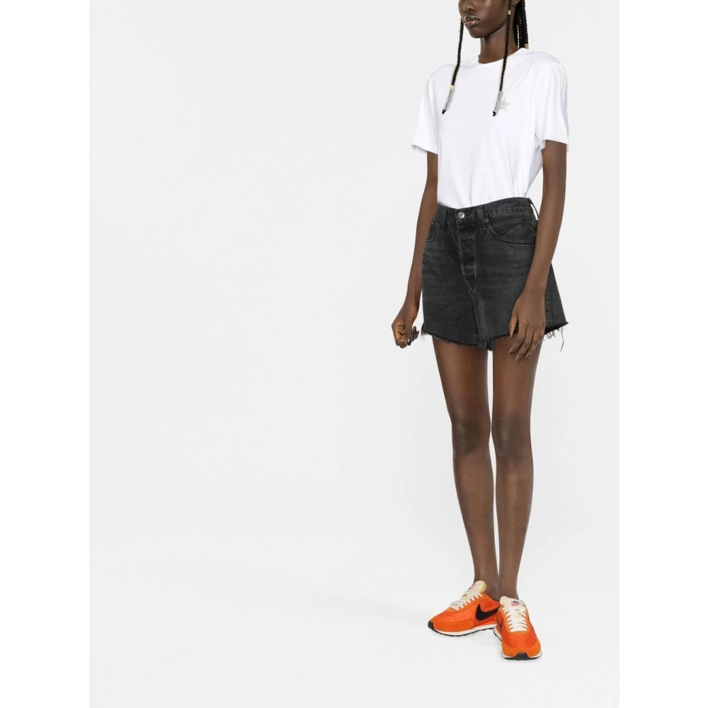 Golden Goose Ster Regular T-shirt met Glitter Detail White Dames