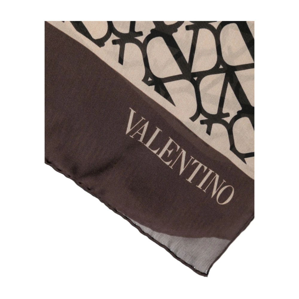 Valentino Garavani VLogo Signature Jacquard Sjaal Brown Dames