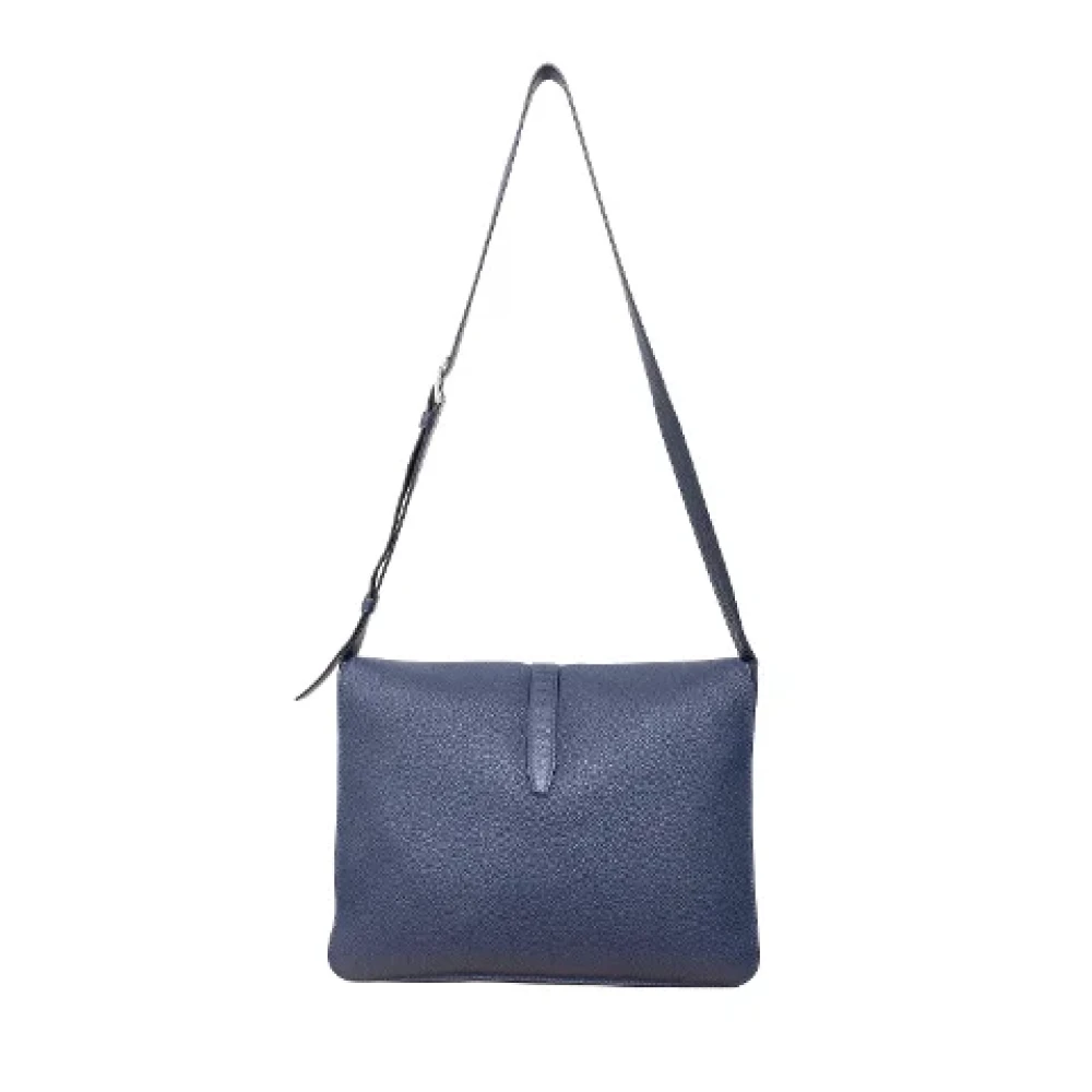 Hermès Vintage Pre-owned Leather crossbody-bags Blue Heren