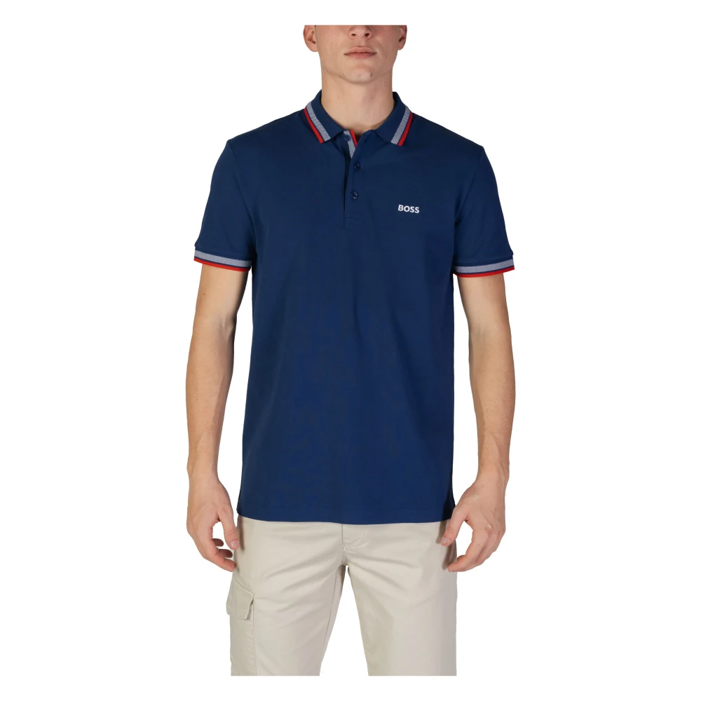 Hugo Boss Blauwe Plain Polo Shirt Herfst Winter Blue Heren