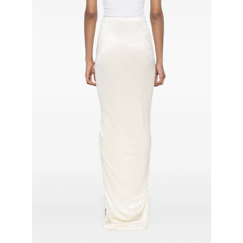 Rick Owens Champagne Twist Rok White Dames