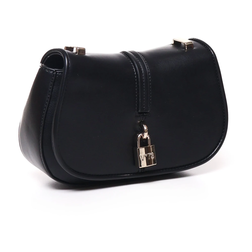 V73 Zwarte Schoudertas met Hangslot Black Dames